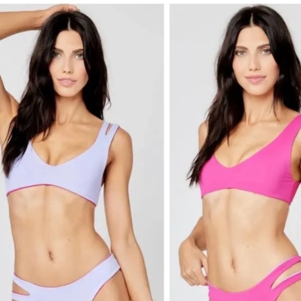NWT L*Space Bikini Top | Revolve | one wave top pink & purple